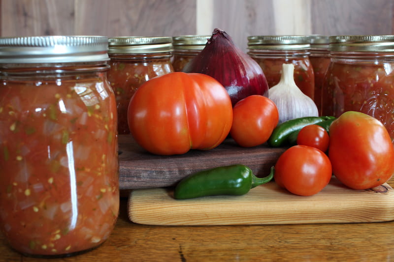 Fresh tomatoes peppers and onions